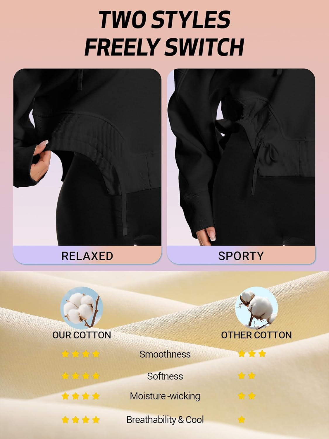 DITOK Oversized Hoodies for Women Girls Cotton Y2K Pullover Sweatshirts Fashion Trendy Comfrt Hoodie for Travel Fall & Winter - Image 4