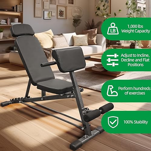 Miniatura 3 de CETOOM Banco de pesas ajustable  Banco de entrenamiento para gimnasio en casa, ejercicio con mancuernas y entrenamiento de cuerpo completo, silla