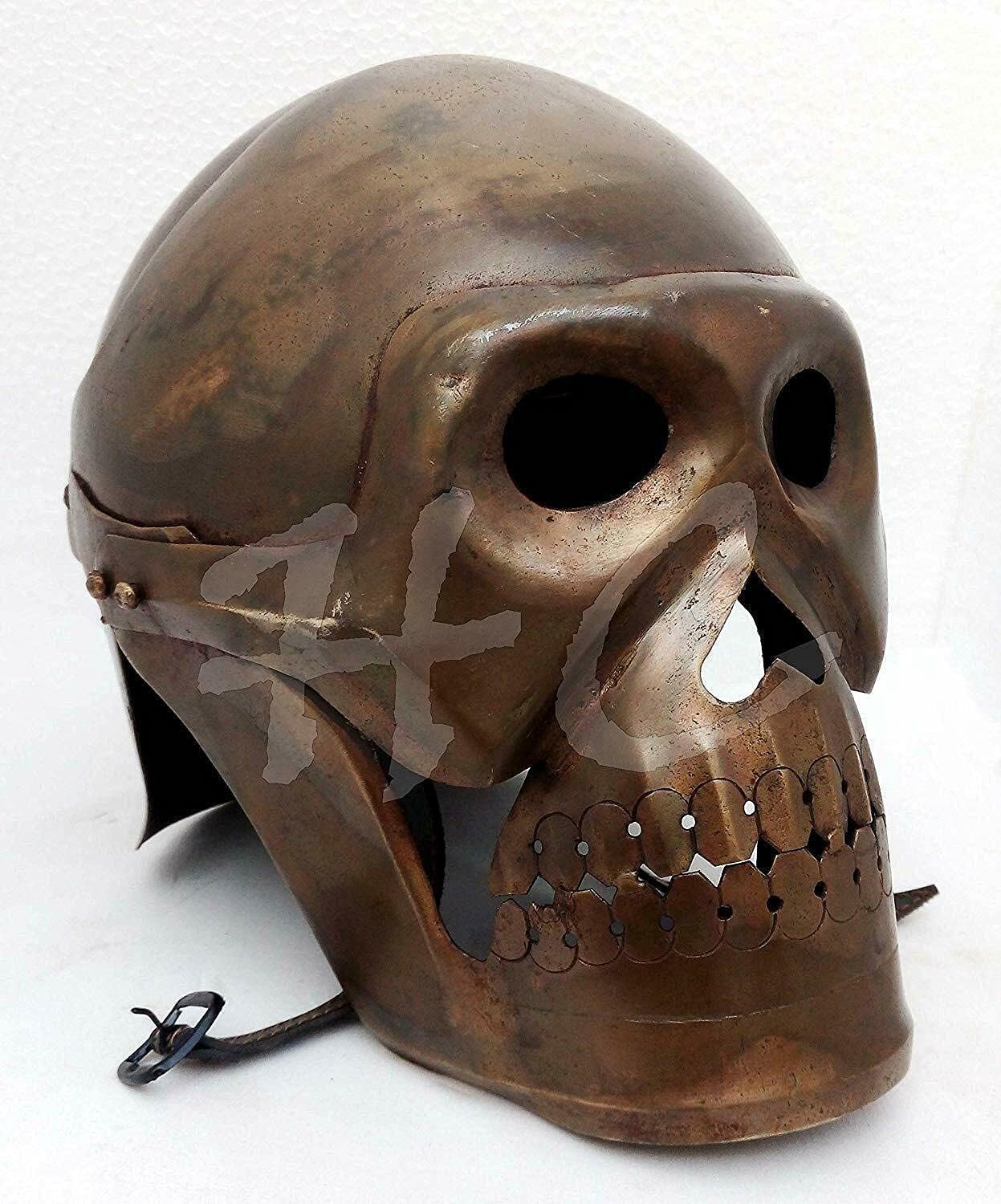 Copper Antique Medieval Skeleton Armour Helmet Viking Mask Spectacle Roman
