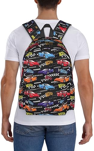 Miniatura 9 de Mochila de seta de 16 pulgadas Mochila de viaje ligera para portátil, Racing Car, Moderno