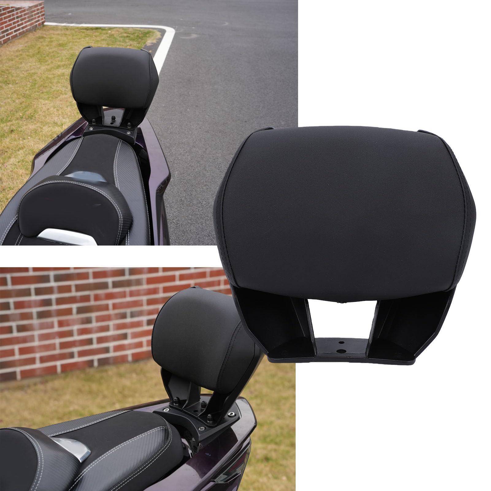 Aramox Cojín del Respaldo del Pasajero de la Motocicleta Cojín del Asiento Trasero con Soporte Lumbar para ADV160 ADV350 ZONTES 368G 2021-2025 Aleación de Aluminio Impermeable a Prueba