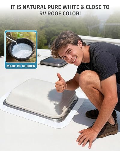 Miniatura 4 de PAULINN Cinta selladora para techo de autocaravana, color blanco, para reparación de techo de caravana, 4 pulgadas X 50 pies, cinta de goma natural