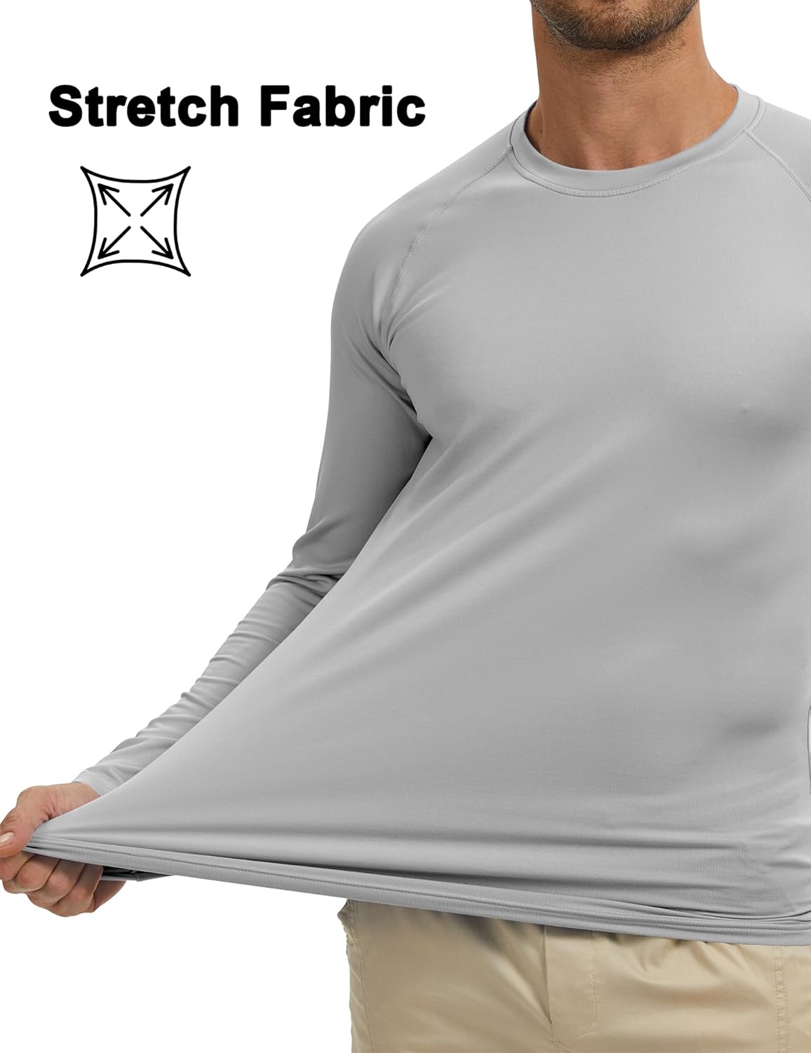 Men's Thermal Shirts Long Sleeve Fleece Lined Crew Neck Base Layer Athletic Workout Tops - Image 3