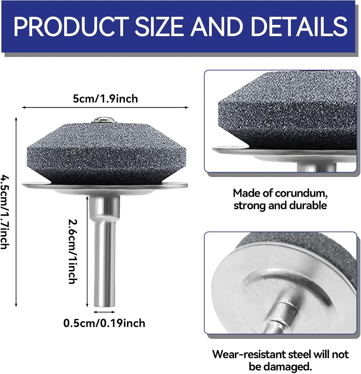Lawn Mower Blade Sharpener, 4PCS Mower Blade Sharpener, Lawnmower Blade Sharpener for Any Power Hand Drill