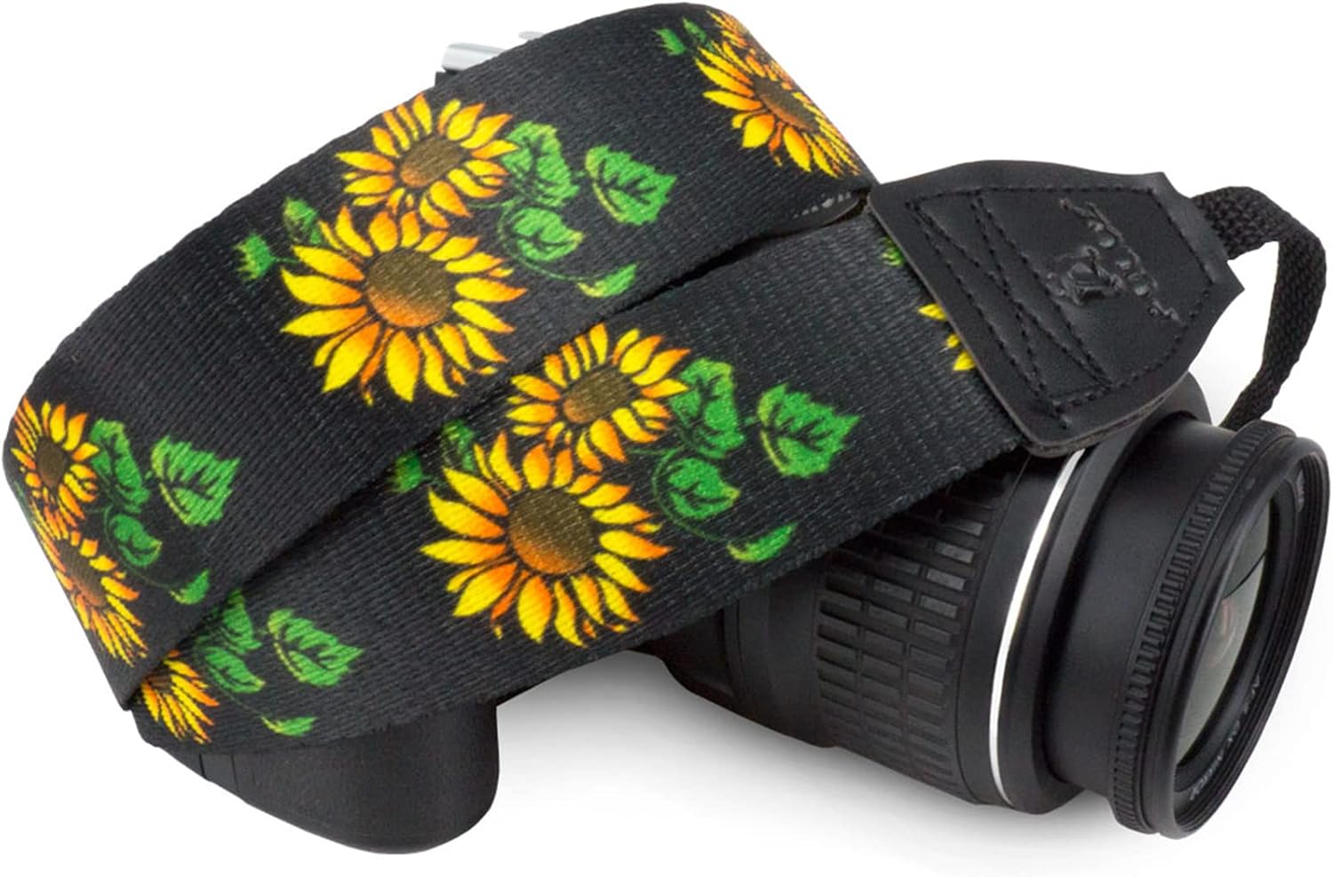 Wolven Camera Neck Shoulder Belt Strap Compatible with DSLR/SLR Etc,Black Flower