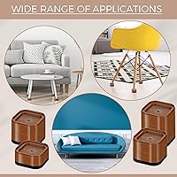 Vista 3 de Ecally Paquete de 32 elevadores de muebles ajustables para cama, elevadores de patas de escritorio, 1.38 pulgadas, apilables, resistentes