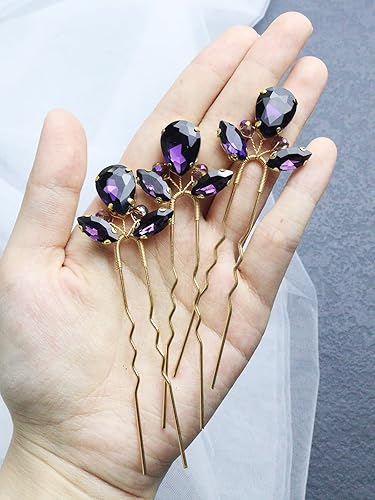 Miniatura 4 de 3 horquillas para el pelo de boda con diamantes de imitación, para novias, hecho a mano, accesorios para el cabello de mujer, accesorios para el