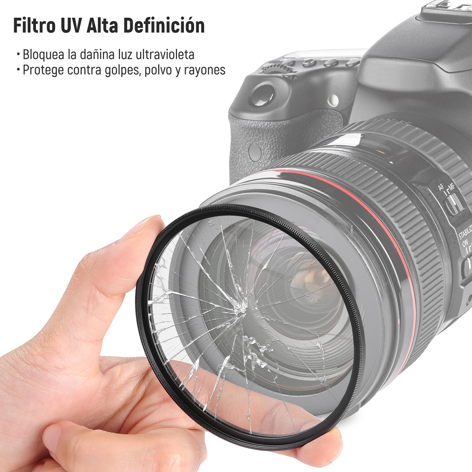 NEEWER Juego de filtros de Objetivo ND de 67 mm con Estuche de Almacenamiento, paño de Limpieza, UV CPL ND4, Cristal óptico multiprocesado, Marco de aleación de Aluminio, Filtro polarizado Circular