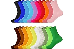 20 Pairs Solid Color Crew Socks: The Epitome of Comfort and Versatility