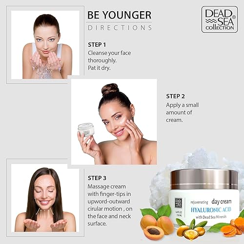 Miniatura 3 de Dead Sea Collection Crema de día rejuvenecedora con ácido hialurónico - Crema hidratante facial con ácido hialurónico - Crema reafirmante con