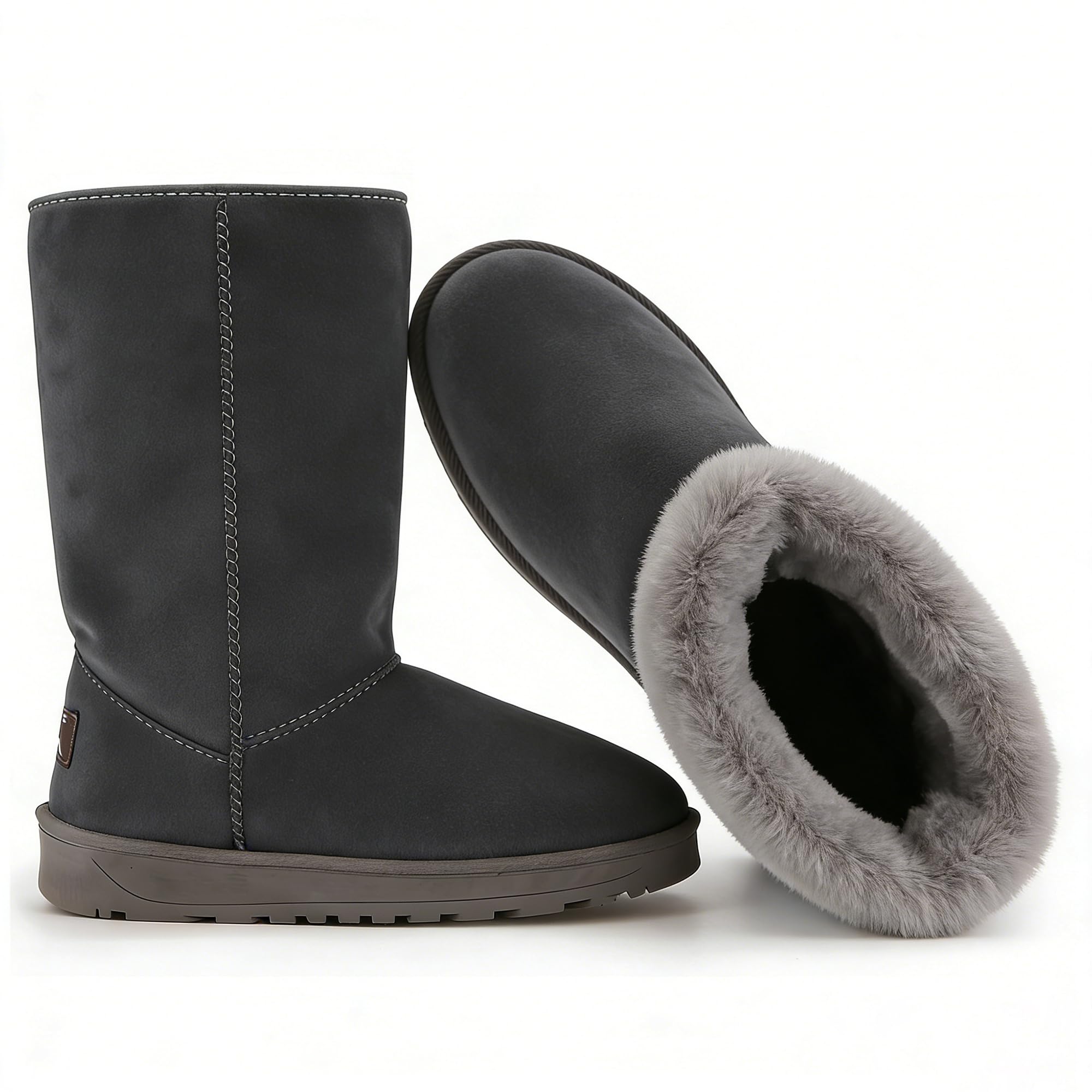 Winter Snow Boots for Women Classic Waterproof Womens Snow Boots with Faux Suede Warm Comfortable Mid-Calf Fur Boot