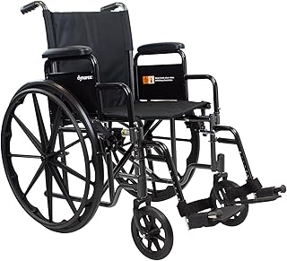 Dynarex DynaRide Series 1 Wheelchair with Detachable Desk Arms is Lightweight, Foldable & Comfortable, Weight Capacity of 300 Pounds, Silver, 1 DynaRide Series 1 Wheelchair with Detachable Desk Arms