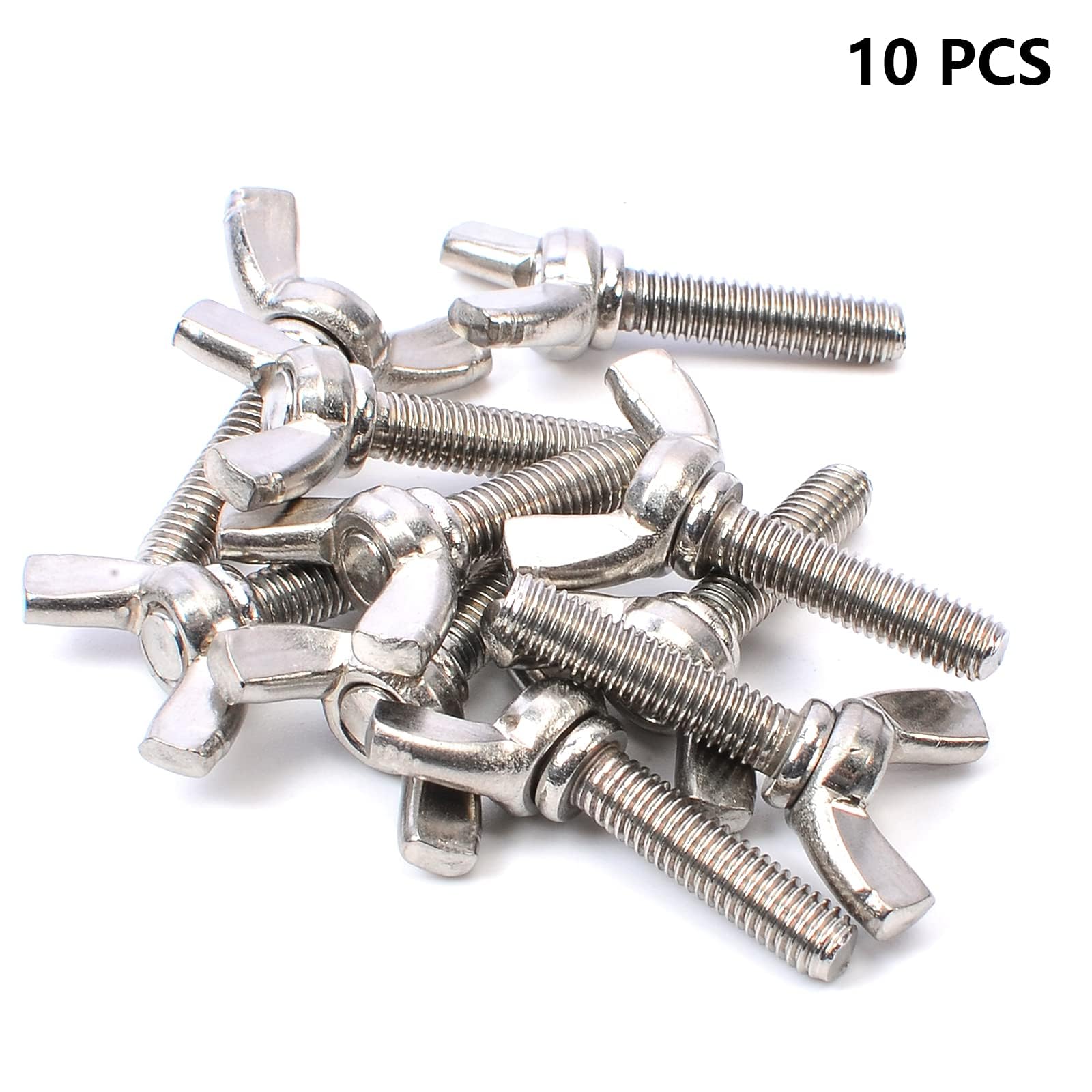 TOP-VIGOR 10Pcs Wing Bolts Wing Screws, M5*20mm Wing Butterfly Bolts Butterfly Screws, Butterfly Wing Screws Bolts - Image 3