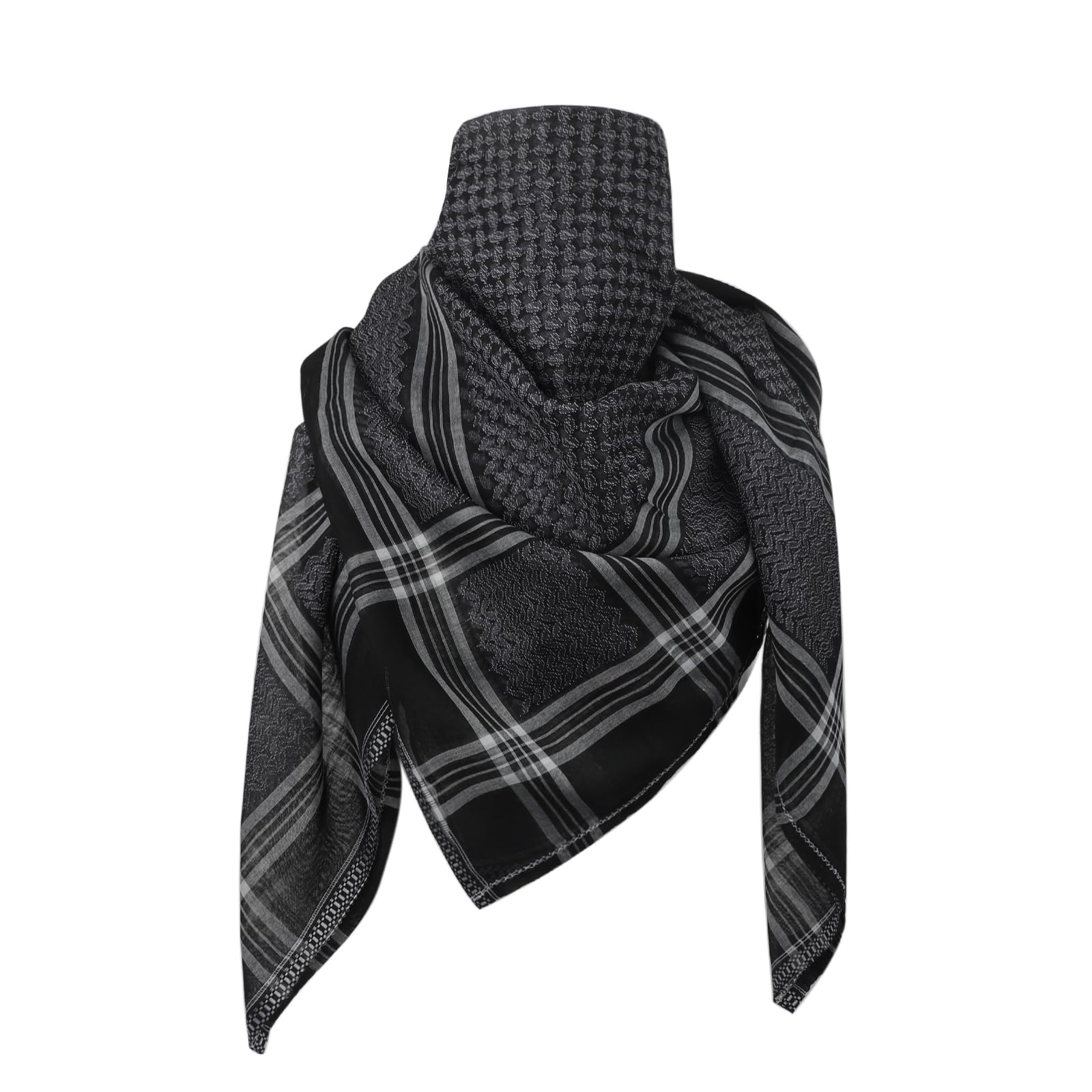 PURFUN Men's Large Arab Shemagh Headscarf Muslim Headcover Shawl Keffiyeh Arabic Scarf