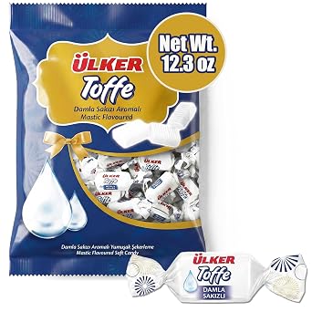 Ceres Gourmet Bulk Candy Individually Wrapped Mastic Taffy - 12.3 oz 350g Bag of Individually Wrapped Candy - Soft Chewy Fruit Chews, Gourmet Mediterranean Mastic Gum Flavor - Authentic Taffy Treats