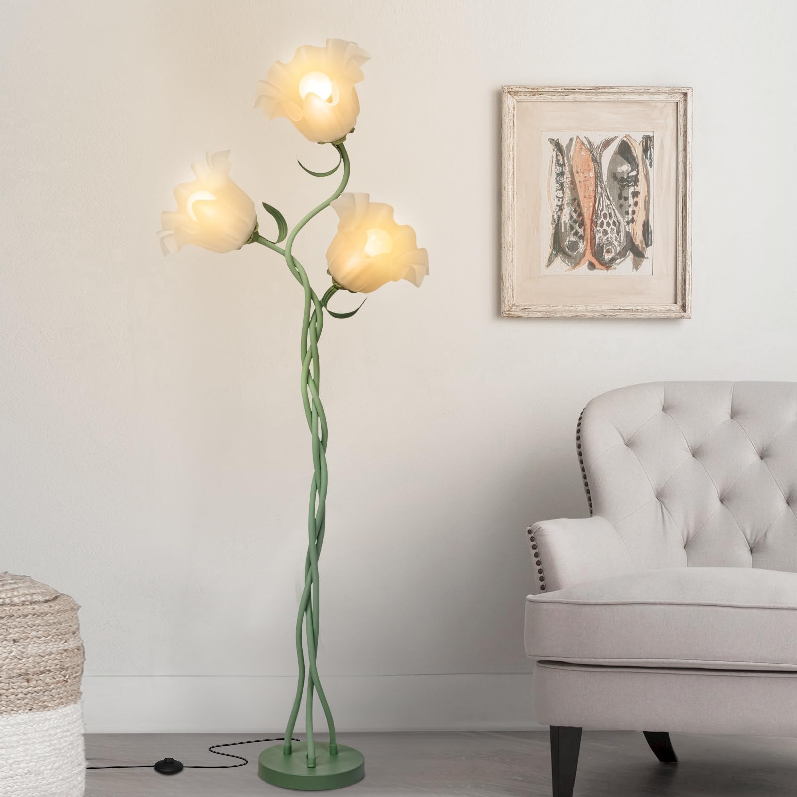 Fuzzbopn Floor Lamp,Flower Floor Lamps for Living Room, Tall Floor ...