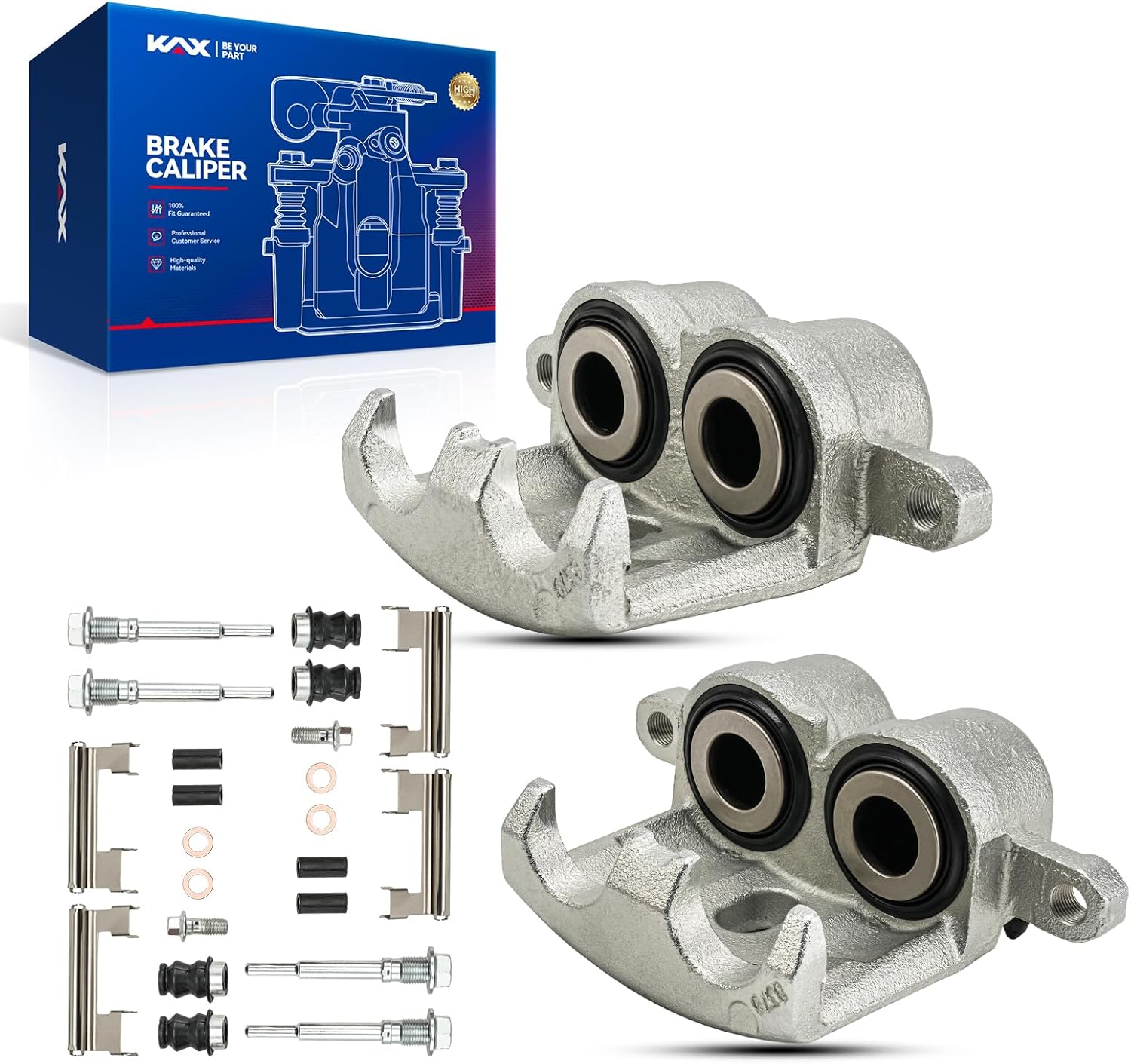 KAX Disc Brake Caliper Assembly Fit for Chevrolet/GMC/Cadillac/Hummer-Silverado 1500/Silverado 2500 HD/Tahoe/Sierra 1500/Suburban 1500/Silverado 2500 HD Classic/Avalanche 1500, Front or Rear Side 184728+184729 Front or Rear