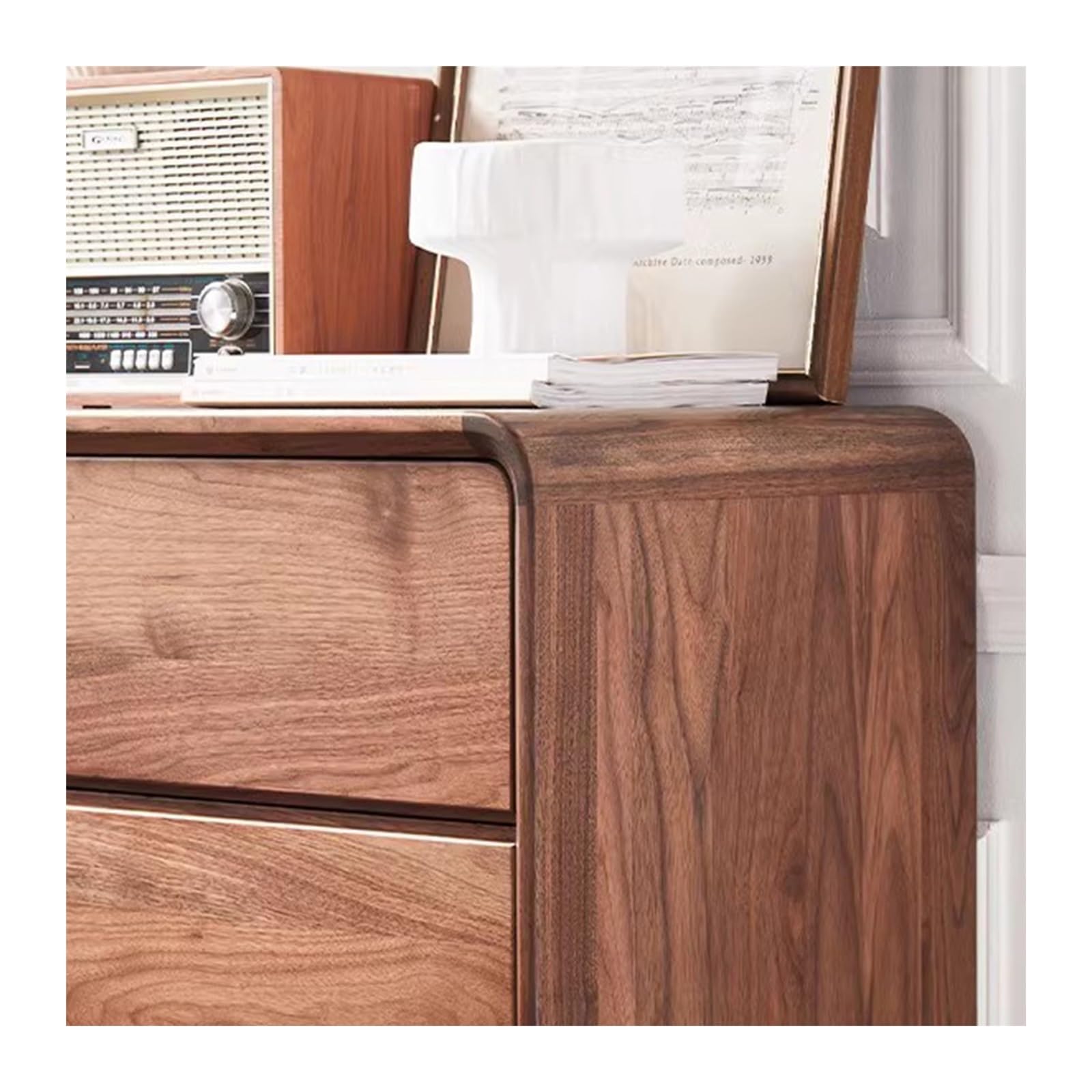 Tavolino da salotto Mobiletto portaoggetti semplice in legno massello, mobiletto con cassetti, laterale for soggiorno e camera da letto