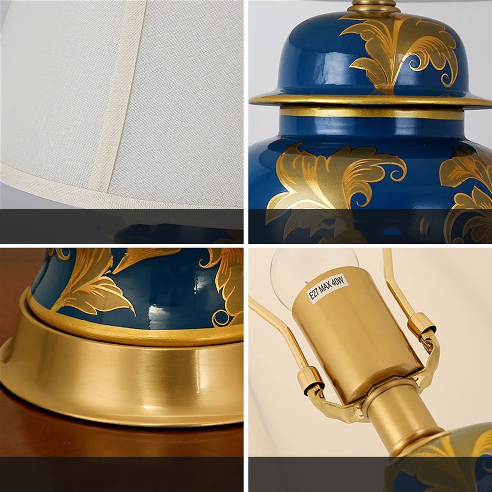Lampki nocne Luksusowa antyczna ceramiczna lampa stołowa do salonu, stolika herbaty, dekoracyjna, wysokiej jakości wewnętrzna Wystrój domu