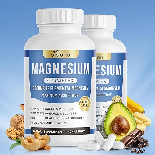 Miniatura 16 de Complejo de magnesio de 1000 mg para mujeres y hombres*, 8 elementos elementales con glicinato de magnesio, citrato, malato, taurato, óxido, 1