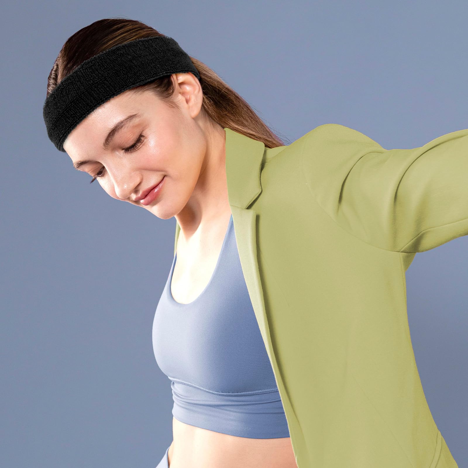 Diadema Deportiva Ancha Para Hombre/mujer/niños - Absorbe Sudor, Elástica, 10.5 Cm, Para Gimnasio Y Running