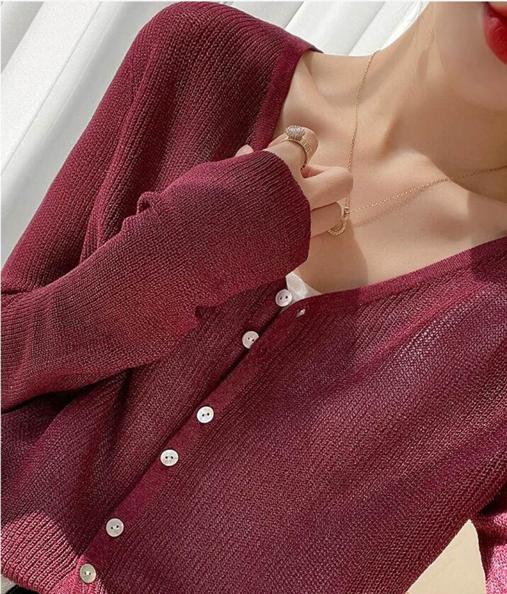Vesten Dames,Dames Lichtgewicht Vesten Elegant Effen Donkergroen V-Hals Knoop Linnen Gebreid Open Voorkant Truien Vest Zomer Kort Los Gezellig Basic Gebreide Bovenkleding Jas,L