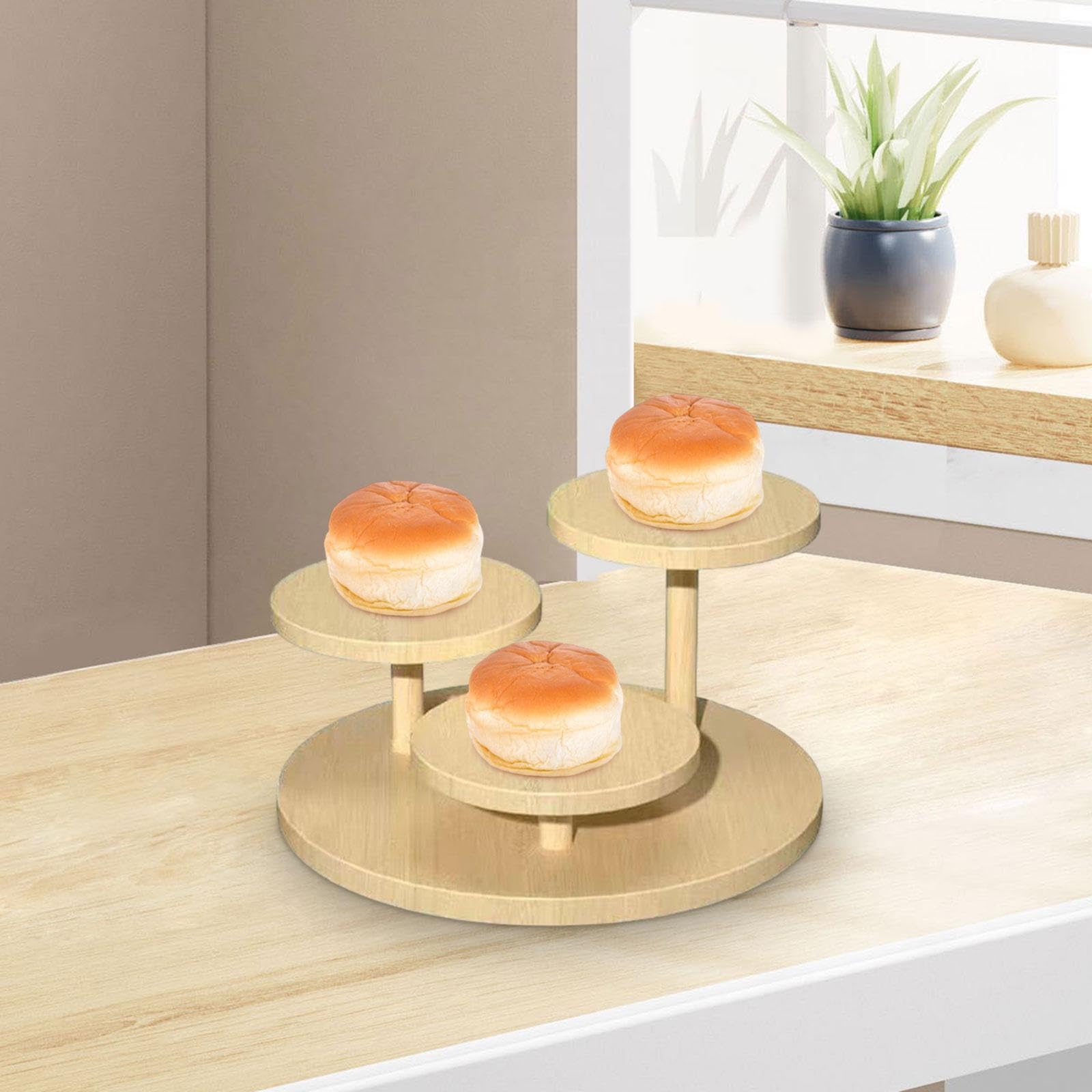 Expositor de postres de madera de varios niveles, soporte para tartas de 3 niveles, bandeja para servir figuras, cosméticos, cumpleaños, fiestas, ideal para eventos y cets