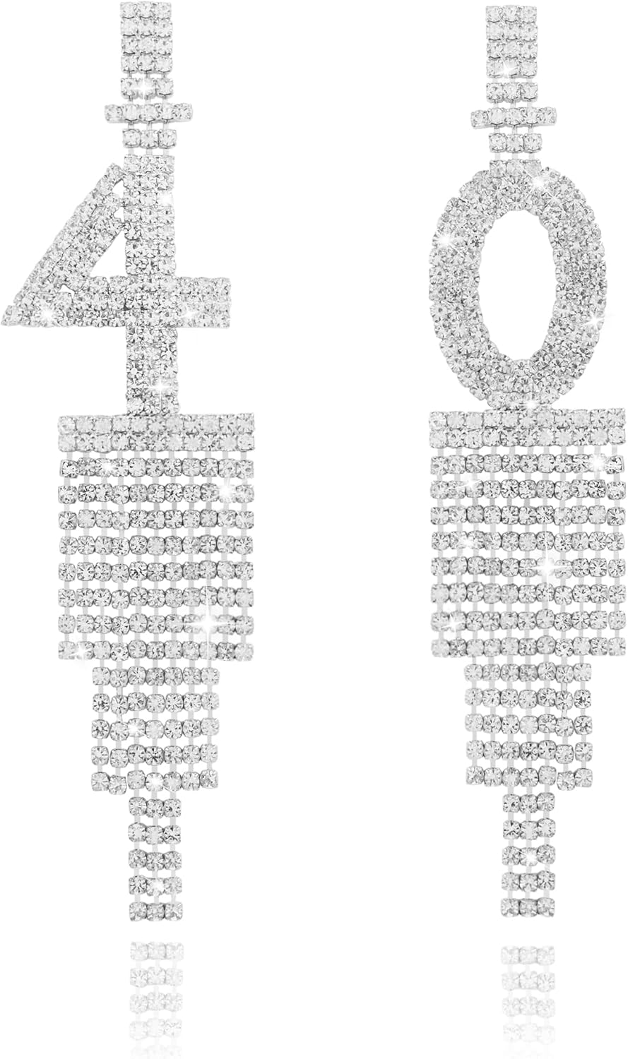 40th Birthday Earrings with Long Tassel - Women's 40th Birthday Decorations Gift Idea