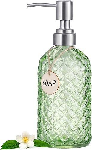 Miniatura 16 de HBlife Paquete de 3 dispensadores de jabón de 16 onzas con bomba de acero inoxidable 304, dispensador de jabón de baño de cocina con diseño de