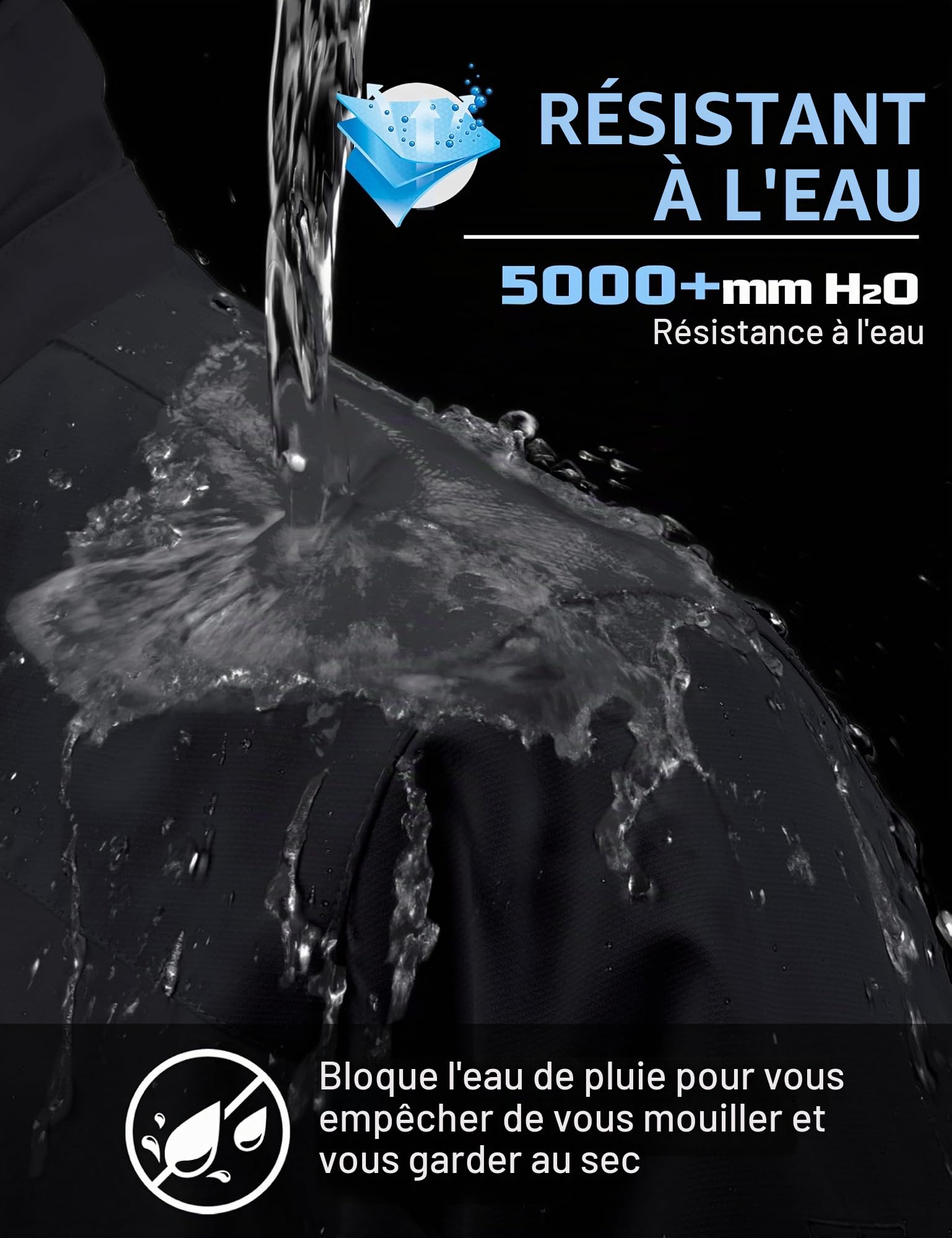 TACVASEN Veste de Randonnée Homme Imperméable Veste D'extérieur Militaire Veste Softshell avec Capuche Amovible