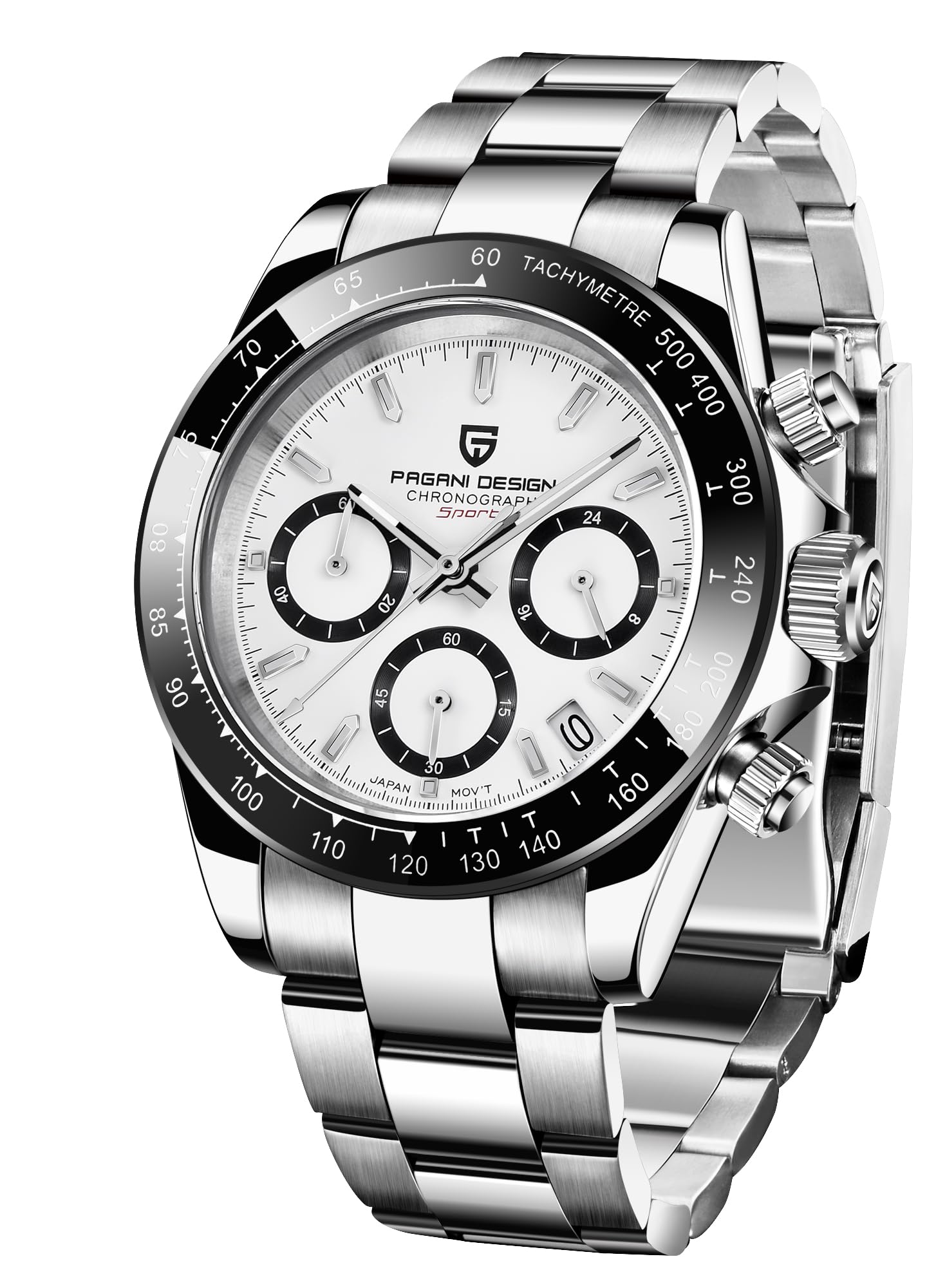 CEYADGPagani Design Chronographen-Uhren fr Mnner Analog-Armbanduhr, Edelstahl Quarz Herrenuhr; Saphirglas