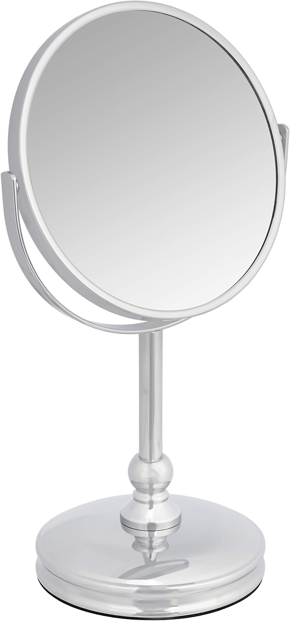Amazon Basics Vanity Mirror with Heavy Base - 1X/5X Magnification, Chrome