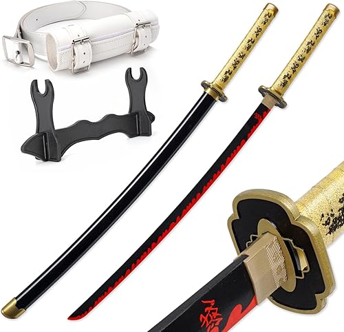 Miniatura 81 de Zisu Demon Slayer - Espada, alrededor de 41 pulgadas, pilares de Hashira y Katana protagonista para uso de cosplay, textura original de anime Negro
