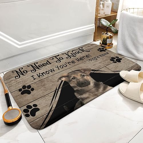 Alfombra de suelo de pastor alemán, tapete de baño personalizado con bonito perro, tapete de baño de franela antideslizante para ducha, alfombra de