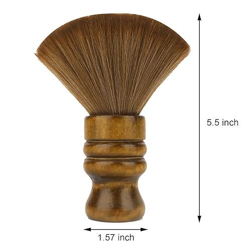 Miniatura 2 de Cepillo de peluquero grande para cortar el cabello, cepillo de peluquero suave profesional con mango de madera de fibra natural sólida