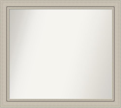 Amanti Art Espejo personalizado, espejo de baño estrecho plateado Romano, espejo de pared o espejo de tocador de baño sobre el fregadero (24.75 x