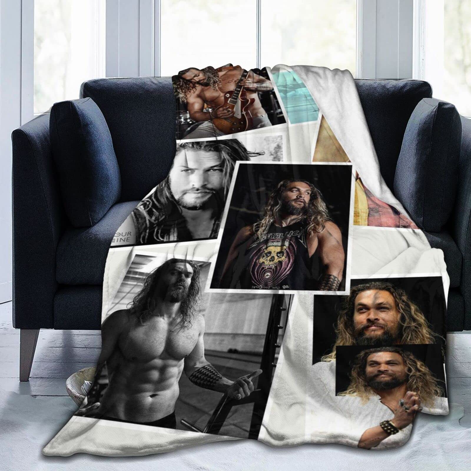 Fleece Throw Blanket for Couch Sofa or Bed, Ja-Son Hai Mo-moa Soft Fuzzy Plush Blanket, Luxury Flannel Lap Blanket, Super Cozy and Comfy for All Seasons 60x50 inch