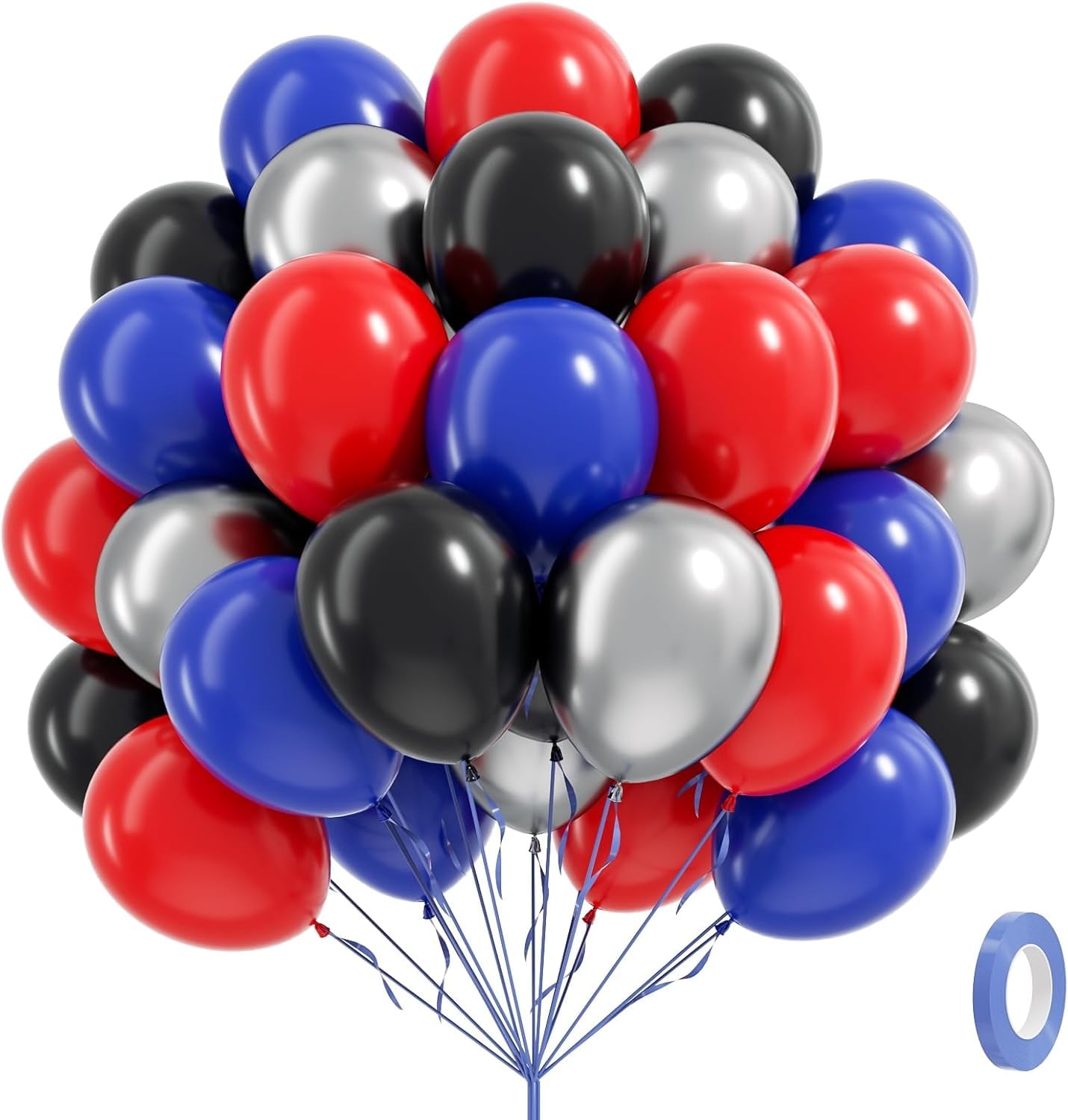 Red Blue Black Balloons, Spider Theme Balloons Birthday Party Decorations โ image 1