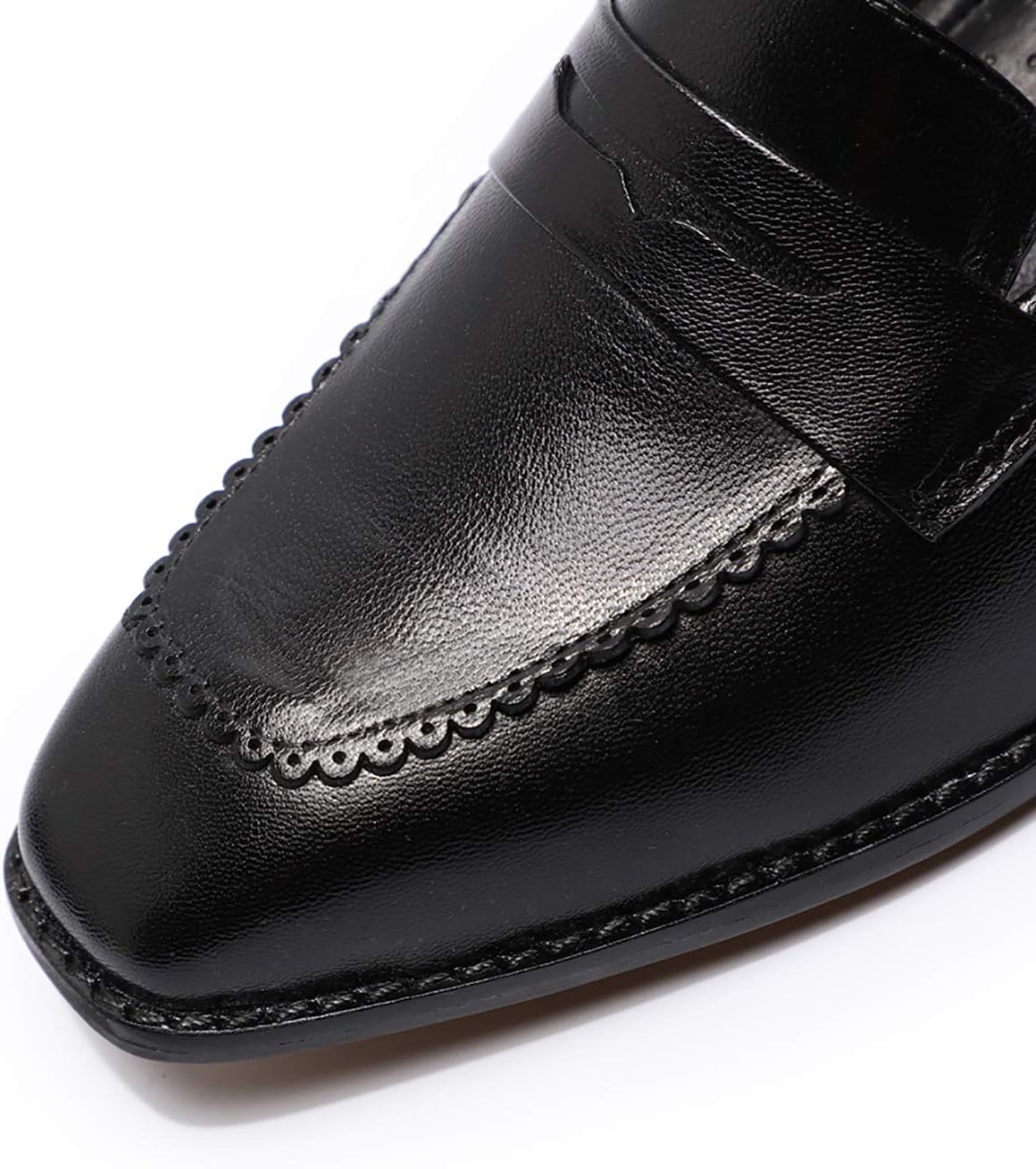 Mona flying Women's Top Leather Square Toe Penny Loafer Dress Casual Slip on Flat Office Work Shoes for Ladies - Image 6