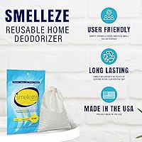 Vista 6 de SMELLEZE Bolsa desodorante reutilizable para eliminar olores en el hogar, eliminador de olores natural para el hogar, elimina el olor apestoso sin