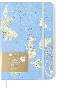 AGENDA PLANNER CICEROS 2026 ORIGENS SEMANAL 14X21 AQUA AZUL