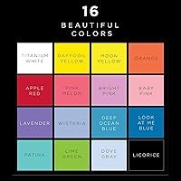 Vista 3 de FolkArt Juego de 16 piezas de pintura acrílica para manualidades multisuperficie, formulada para ser no tóxica, perfecta para principiantes