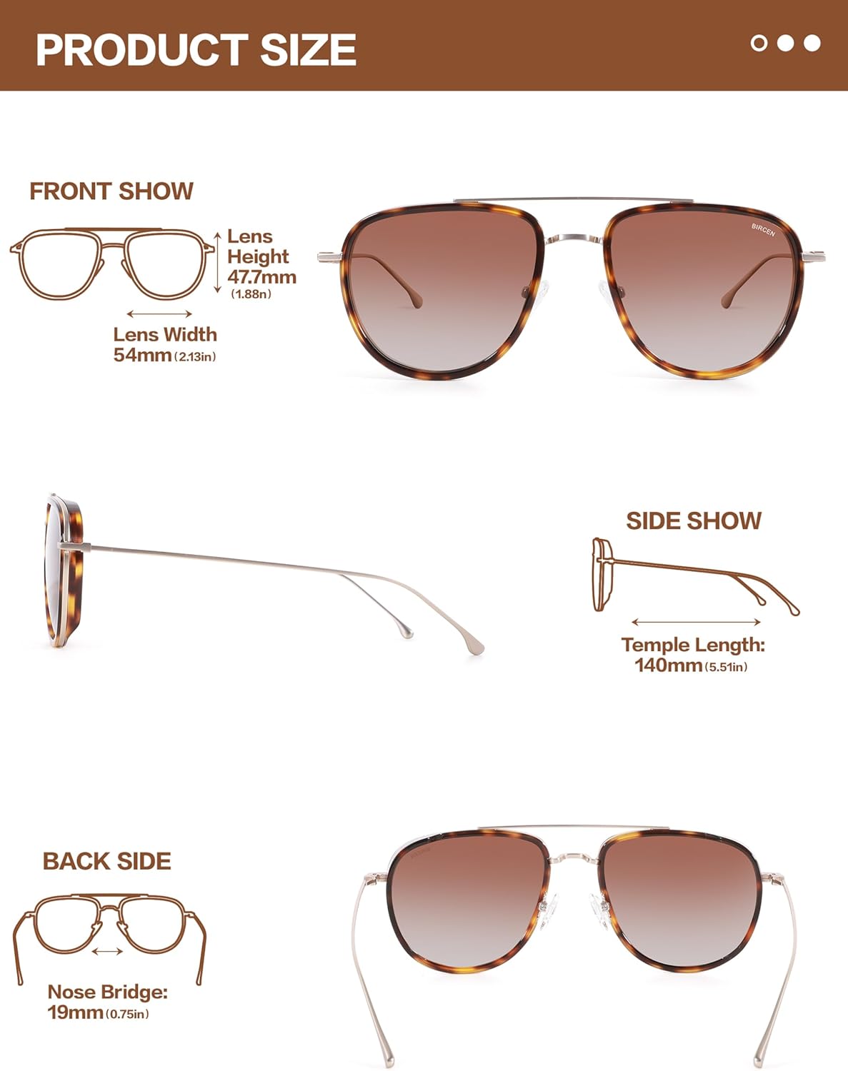 BIRCEN Acetate Polarized Sunglasses for Women: UV Protection Shades - Vintage Frame Aviator Sun Glasses for Vacation Beach - Image 4