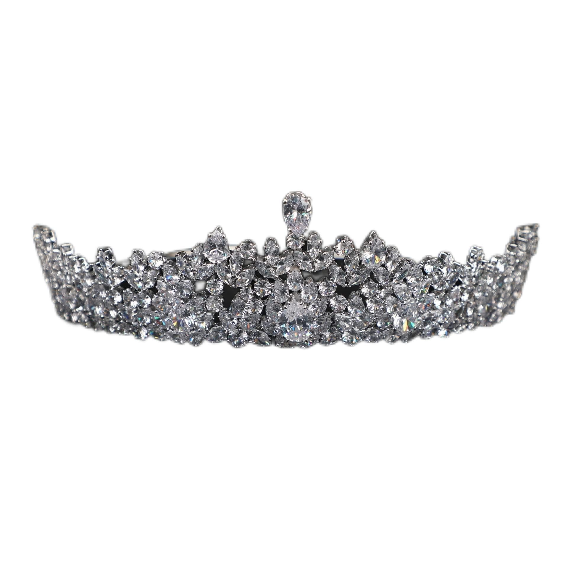 WDCDYQDH Hair Crown Tiaras For Women Goud zilver Color Bridal Tiara Wedding Accessories Lengthen Fairy