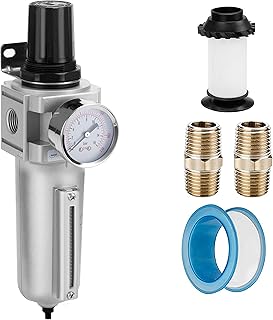 NANPU Industrial Grade Heavy Duty Particulate Filter & Air Regulator, Metal Bowl, Suitable for Paint Spray (3/4" NPT, Auto Drain)