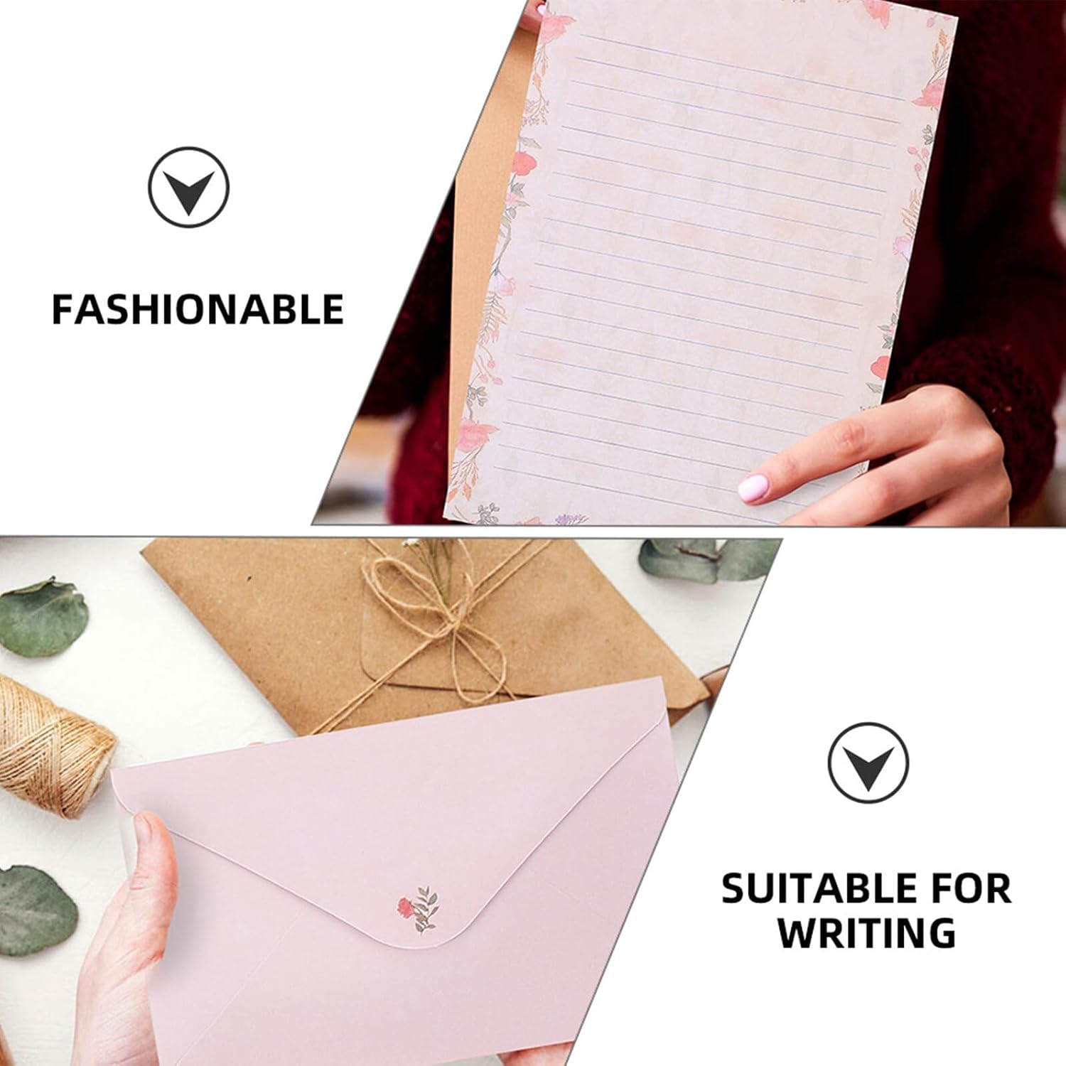NUOBESTY Floral Animal Envelope Set A5 Stationery Paper Kit 24 Sheets Letter Writing Paper with 12 Matching Envelopes Decorative Stationery for Home Office School