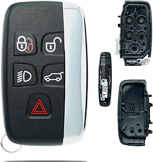 SUPALAND Coque de Clé à Distance de Remplacement pour Land Rover LR2 LR4 Range Rover Evoque Sport Jaguar XJ XF XK XE F Type Pace 3 Boutons