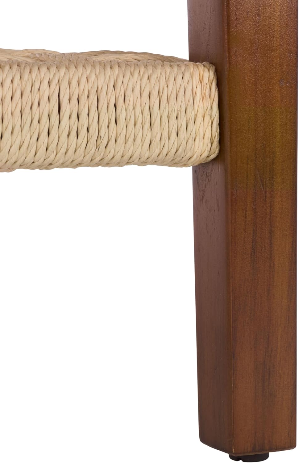 SAFAVIEH Home Collection - Nomand Walnut Round Coffee Table with Ash Veneer Top & Woven Rope Shelf, Modern 1-Shelf Living Room Design (COF2314A)