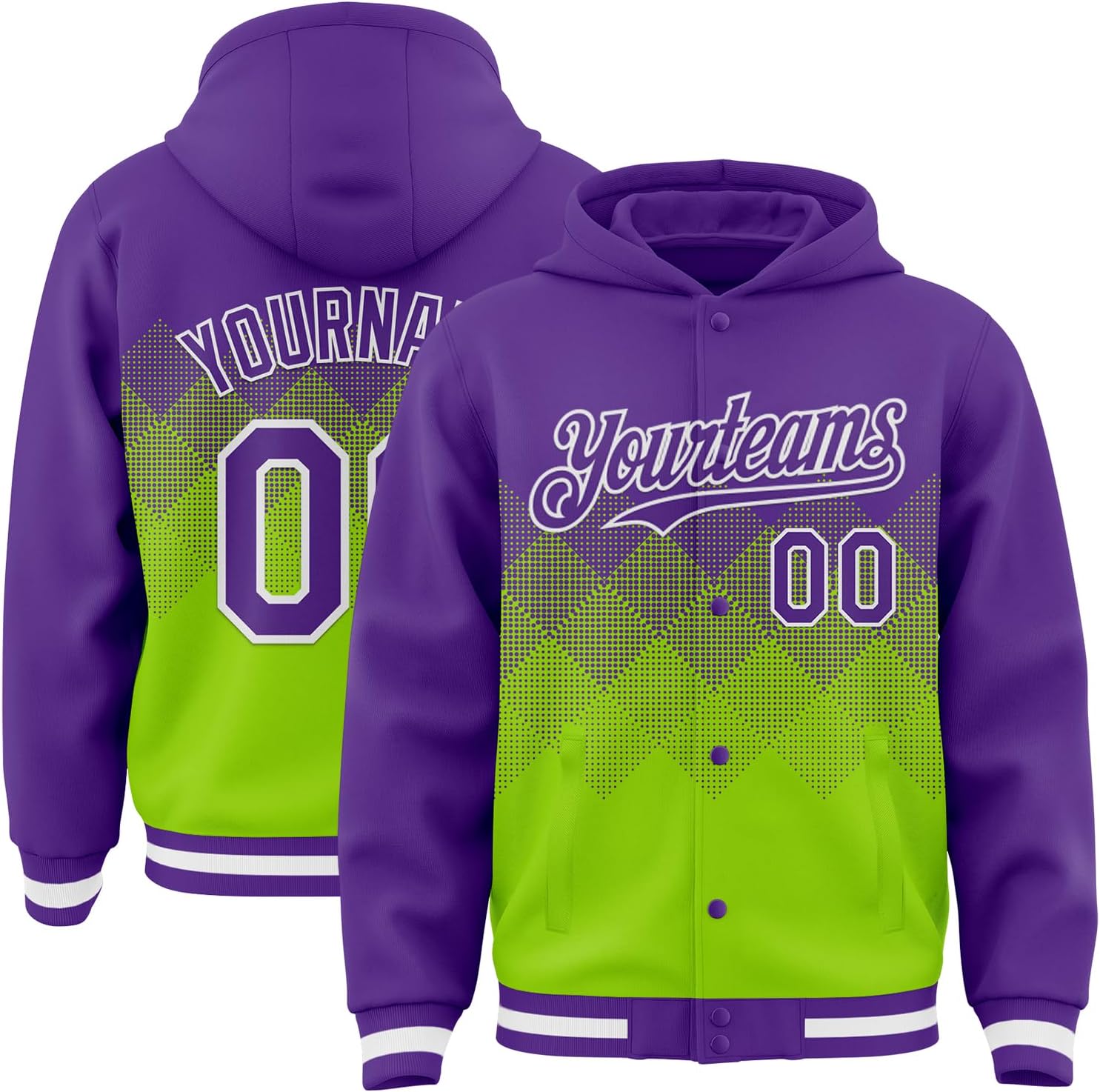 Custom Baseball Hoodie Jackets Men Women Youth Personalized Varsity Letterman Jackets Stitched Name Number Logo