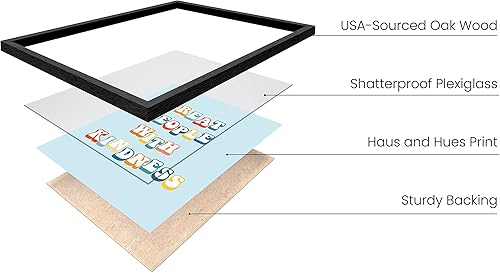 Miniatura 2 de HAUS AND HUES Póster con texto en inglés Treat People with Kindness, carteles positivos, bonitos pósteres para niñas, decoración de pared de